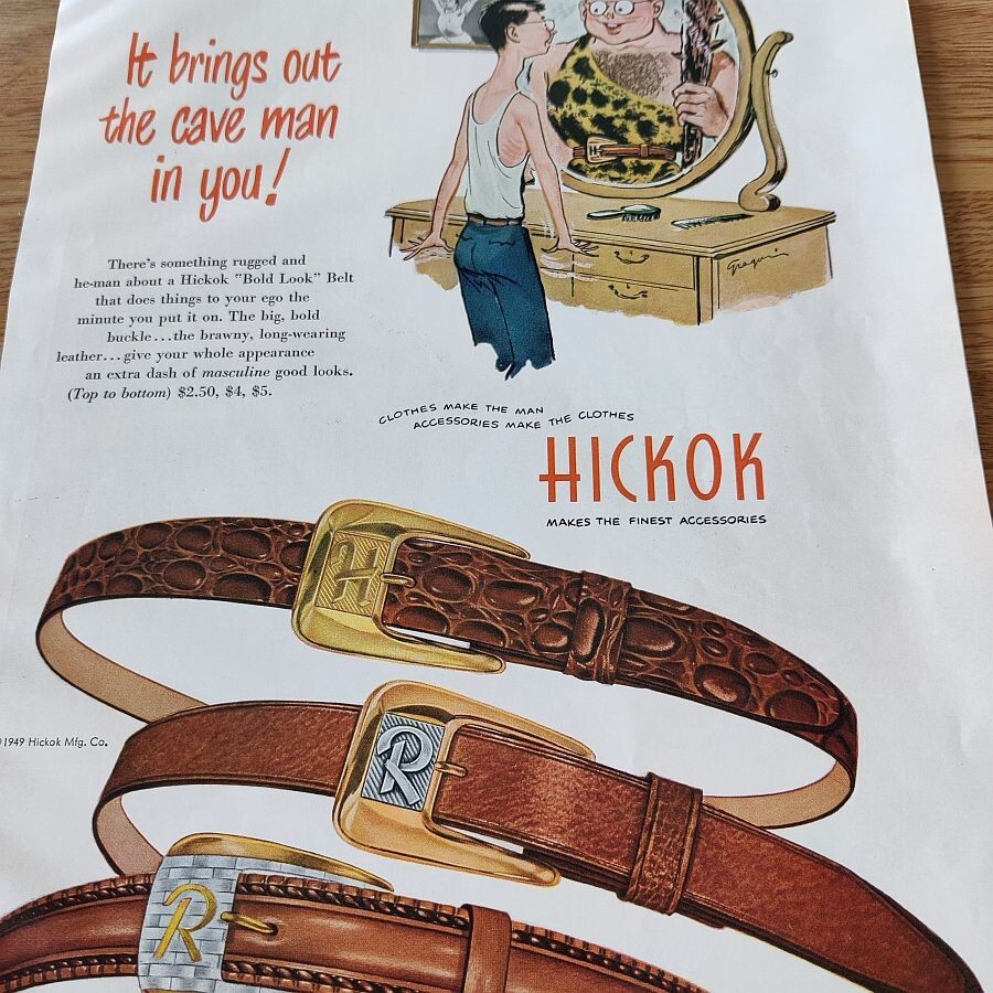 HICKOK – Makes The Finest Accessories Print Ad 1949
