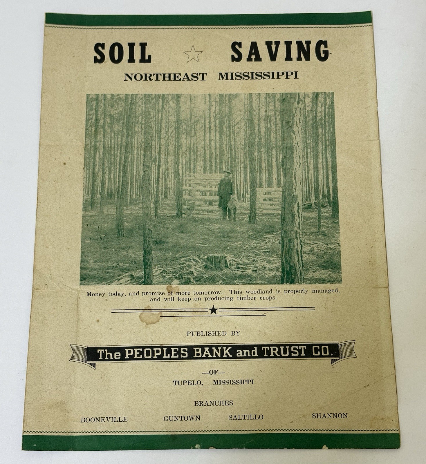 1920s Soil Saving Northeast Mississippi Booklet PEOPLES BANK Tupelo Booneville