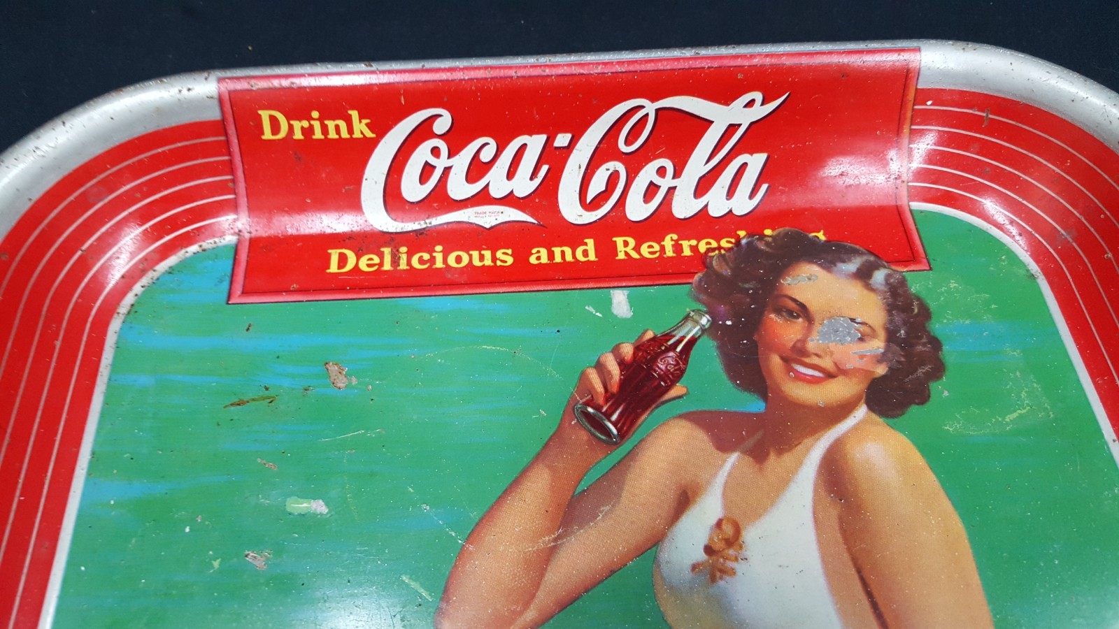 1939 American Art Works Coca Cola Serving Advertising Tray