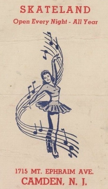 1930’s-50’s Skateland Roller Rinks Camden N.J. Skating Rink Label Vintage B6