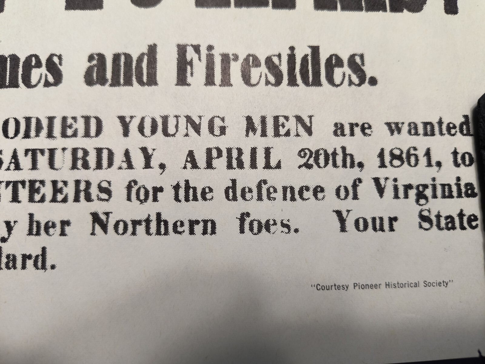 Rare To Arms! 8 1/2″ x 11″ Pioneer Historical Society Reprint Poster Sign