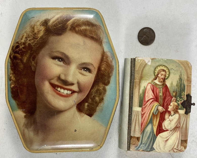Vintage 1910’s-30’s Toffee Tin Horner & Bible Edna Kraus Pittsburgh