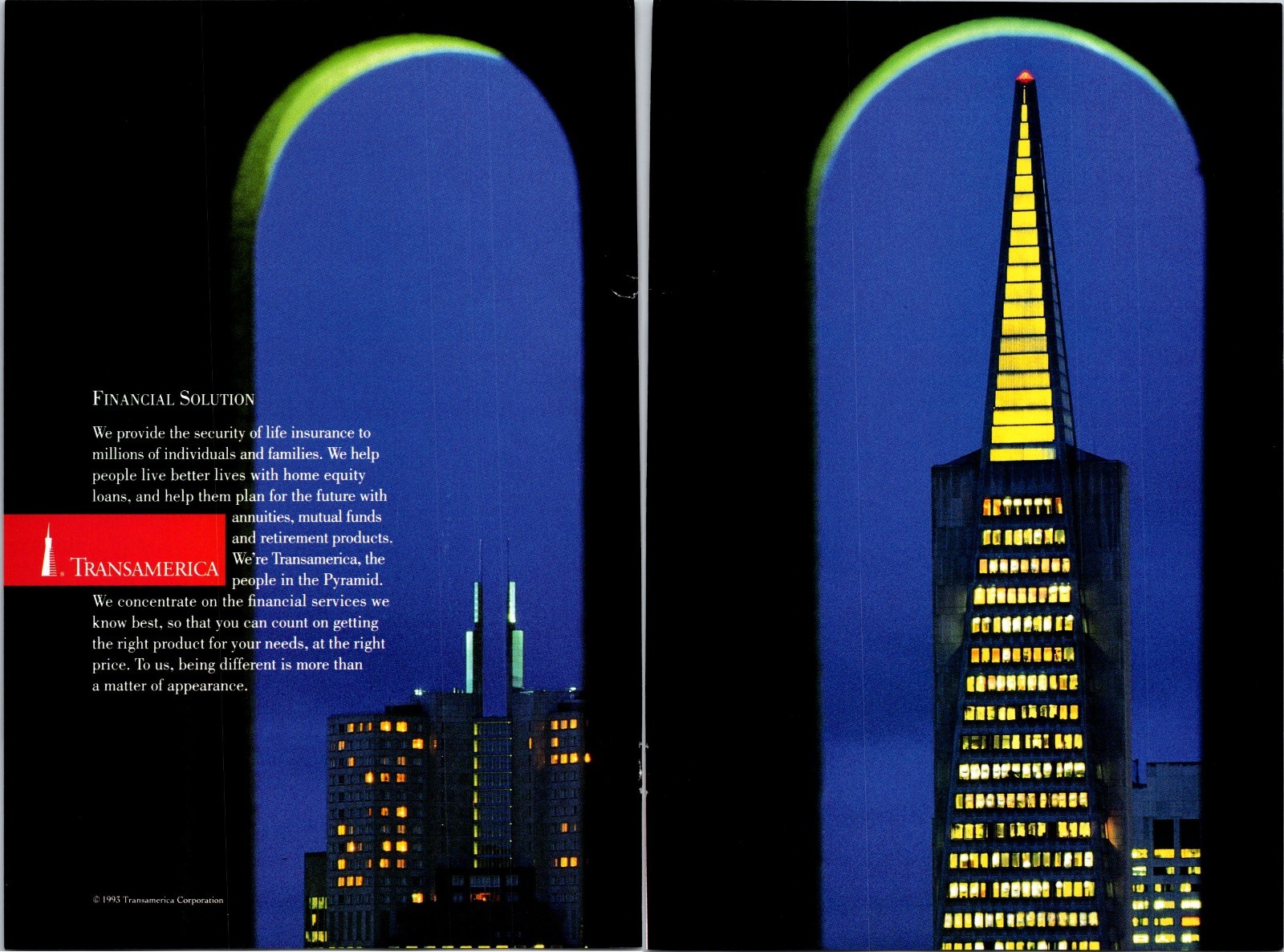 Transamerica Vintage Print Ad 1993 2pg