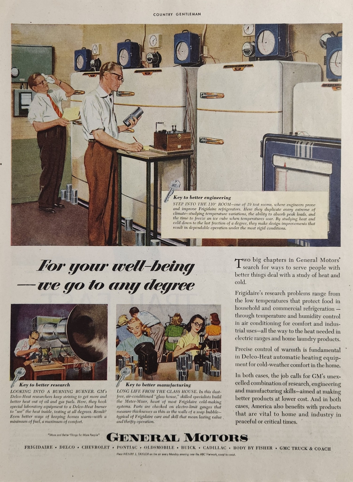 1951 Print Ad GE Engineers Test Frigidaire Refrigerators General Motors