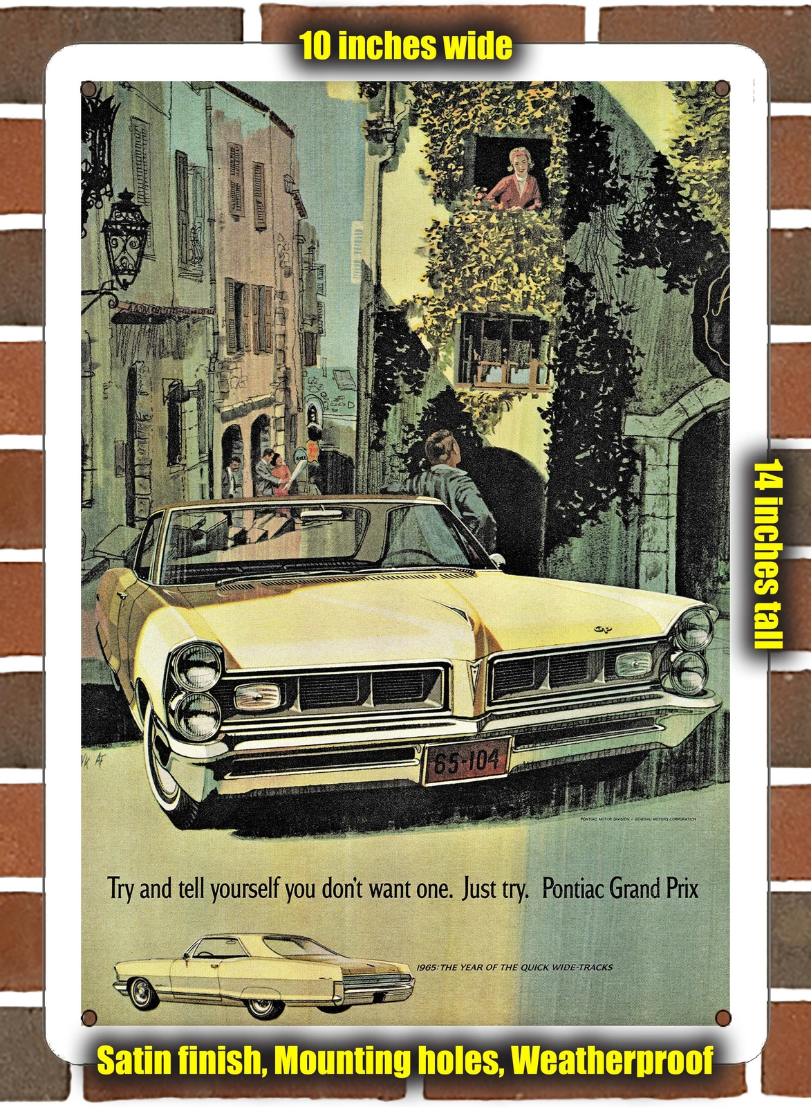 Metal Sign – 1965 Pontiac Grand Prix- 10×14 inches