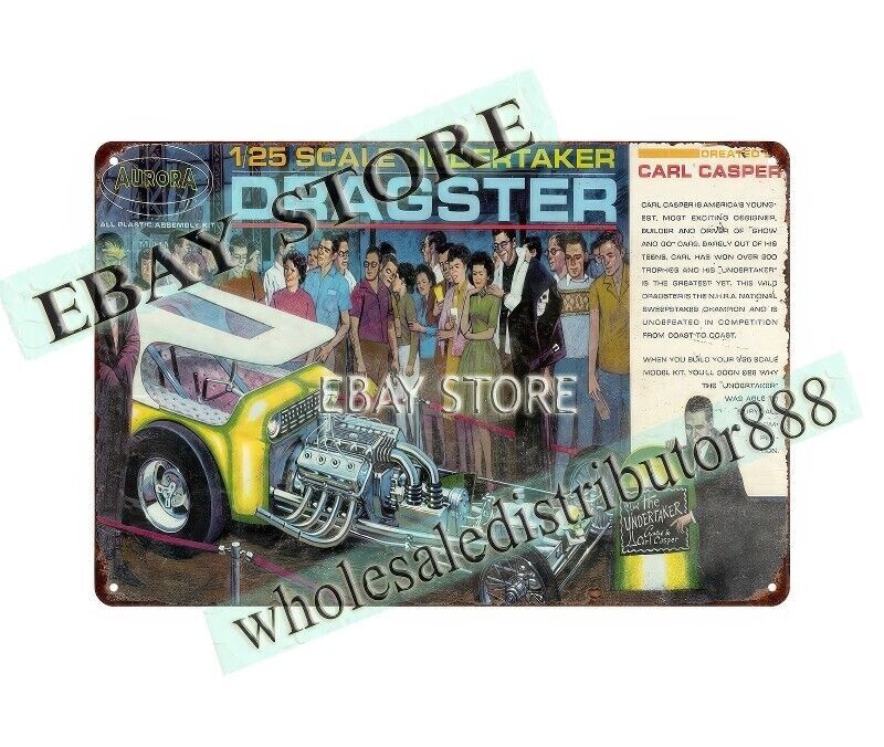 UNDERTAKER DRAGSTER MODEL KIT nostalgic collectible metal tin sign wall art