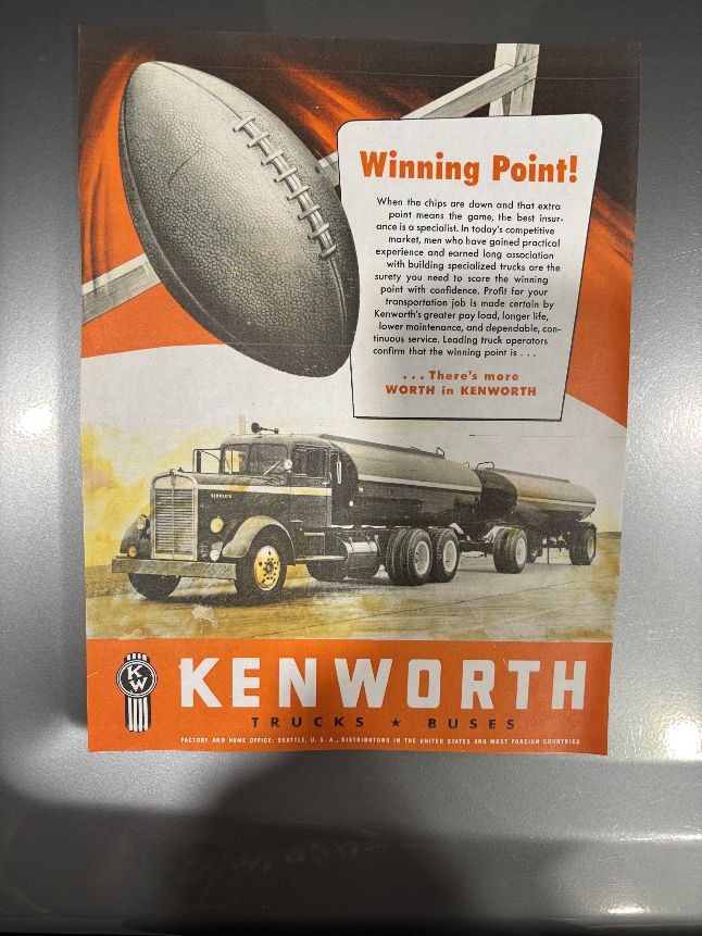 Kenworth Truck ad Brochure Advertisement Literature