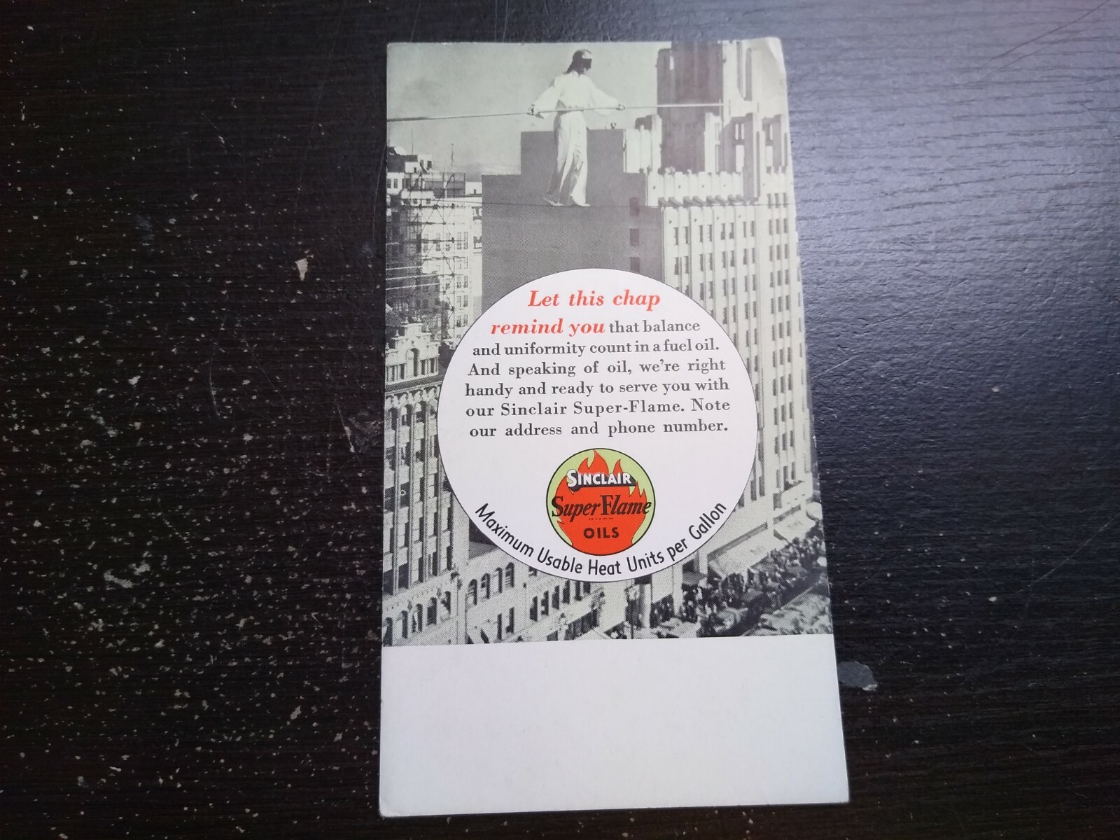 Sinclair Super Flame Oils Vintage Advertising Ink Blotter