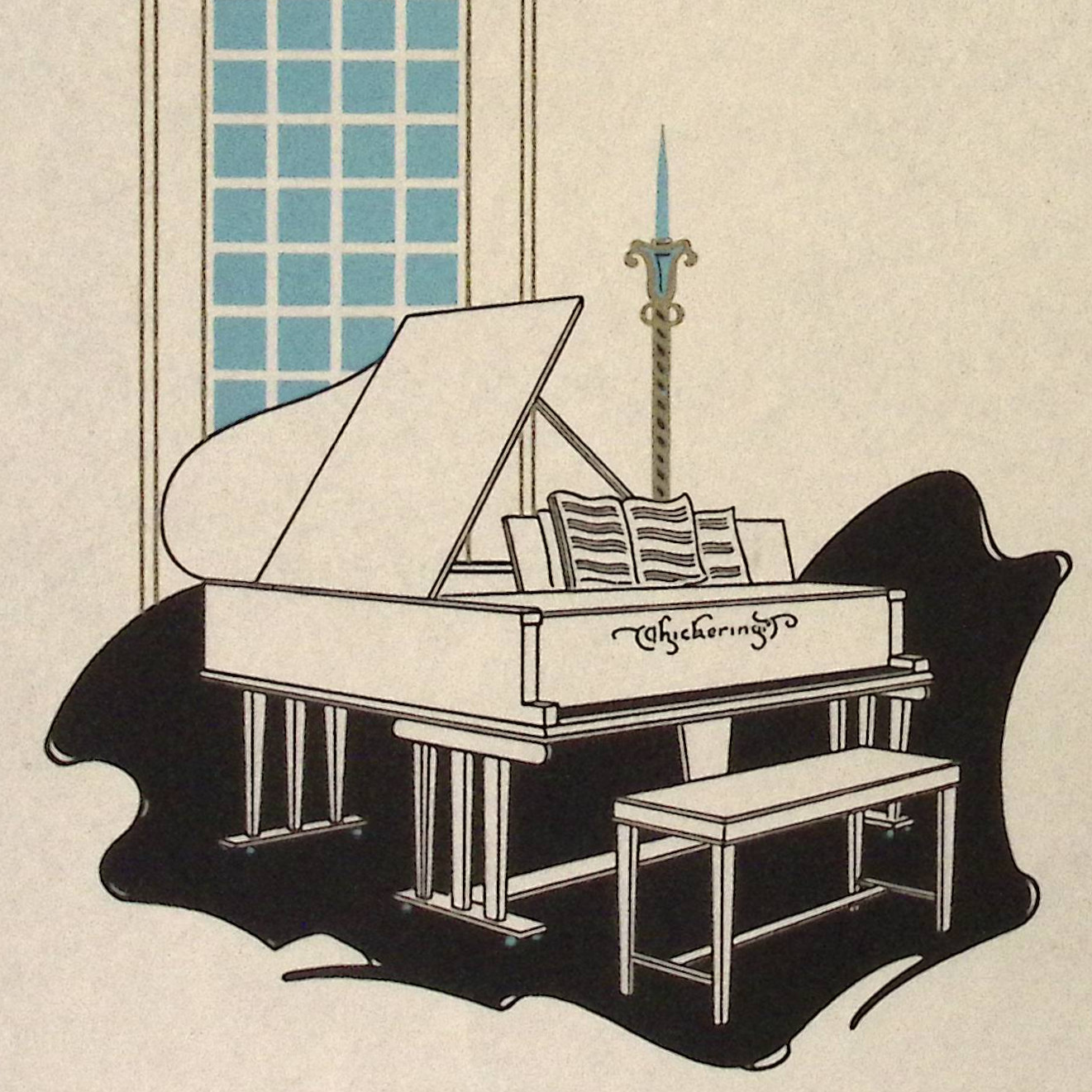 1923 Chickering Pianos Plate 64 Printing Sample Cover 9.5×13″