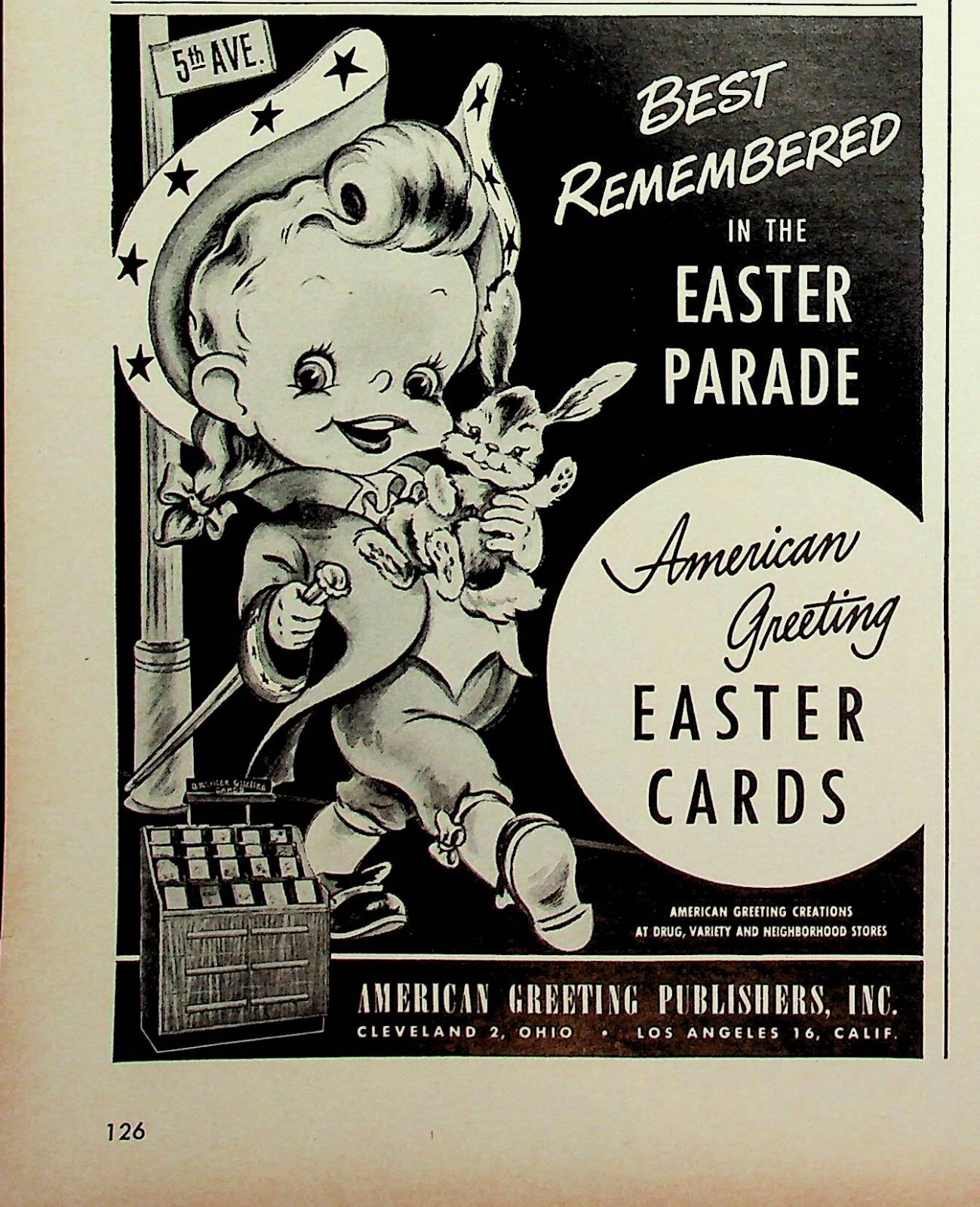 1949 American Greeting Easter Cards Vintage Print Ad 1940s Best Holiday Parade