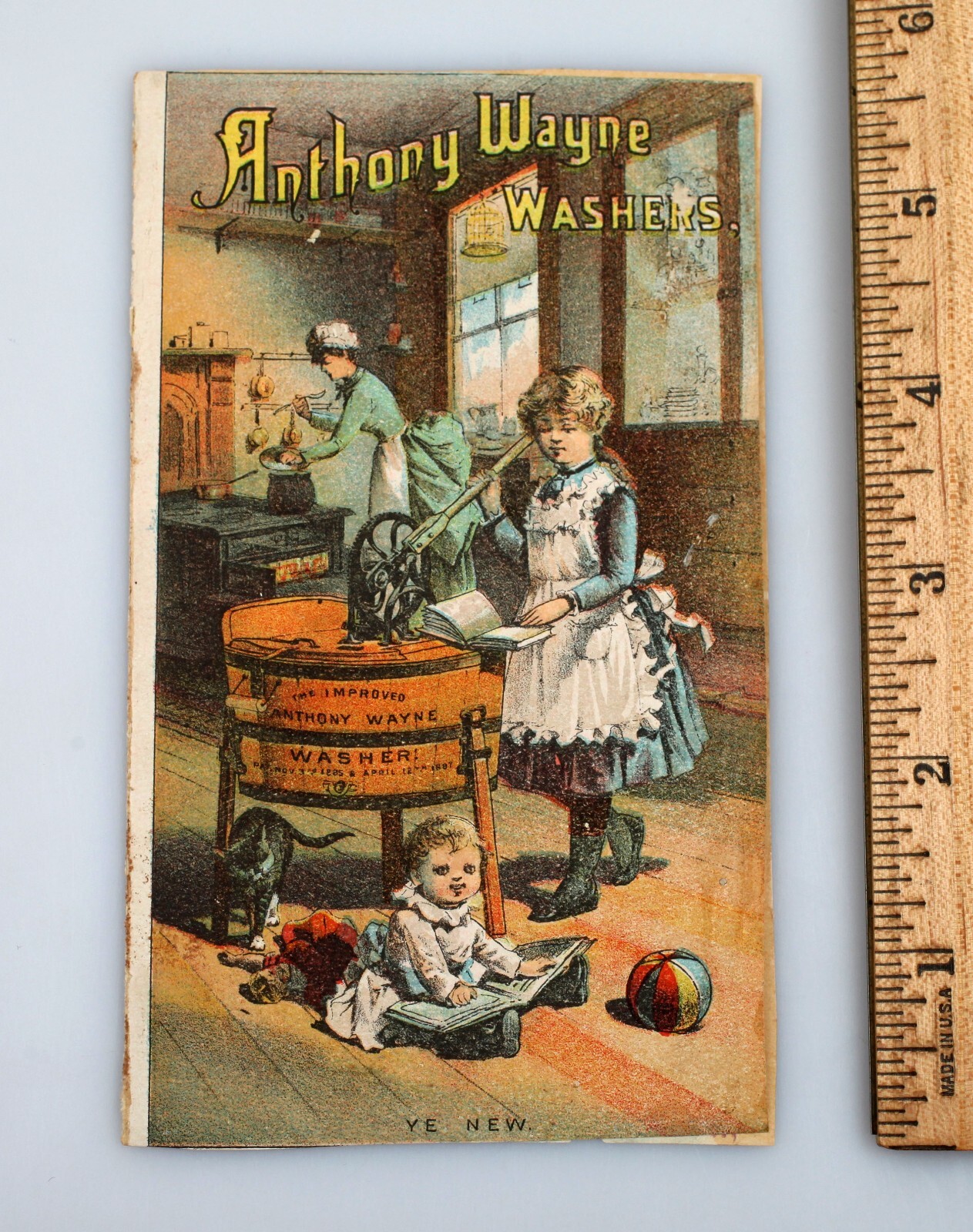 Original Victorian Trade Card Booklet Type Anthony Wayne Washers Old and New