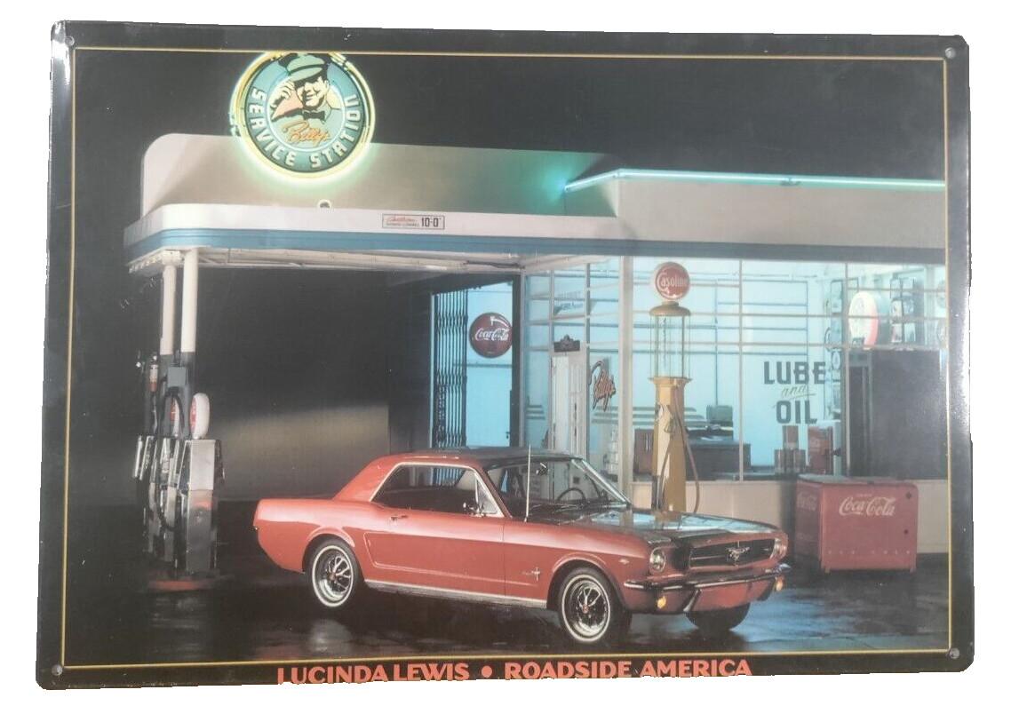 Roadside America by Lucinda Lewis – Billy’s Service Station Mustang Metal Sign