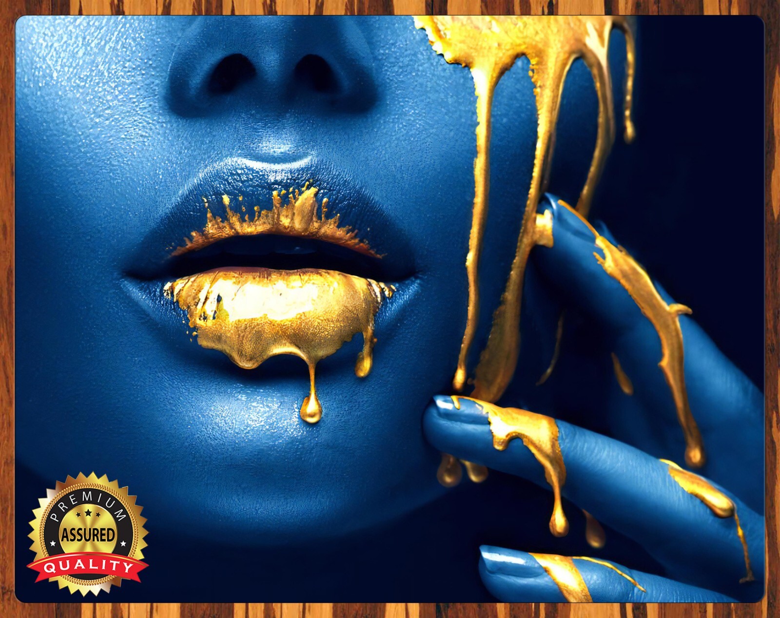 Lips Dripping Gold – Art – Metal Sign 11 x 14