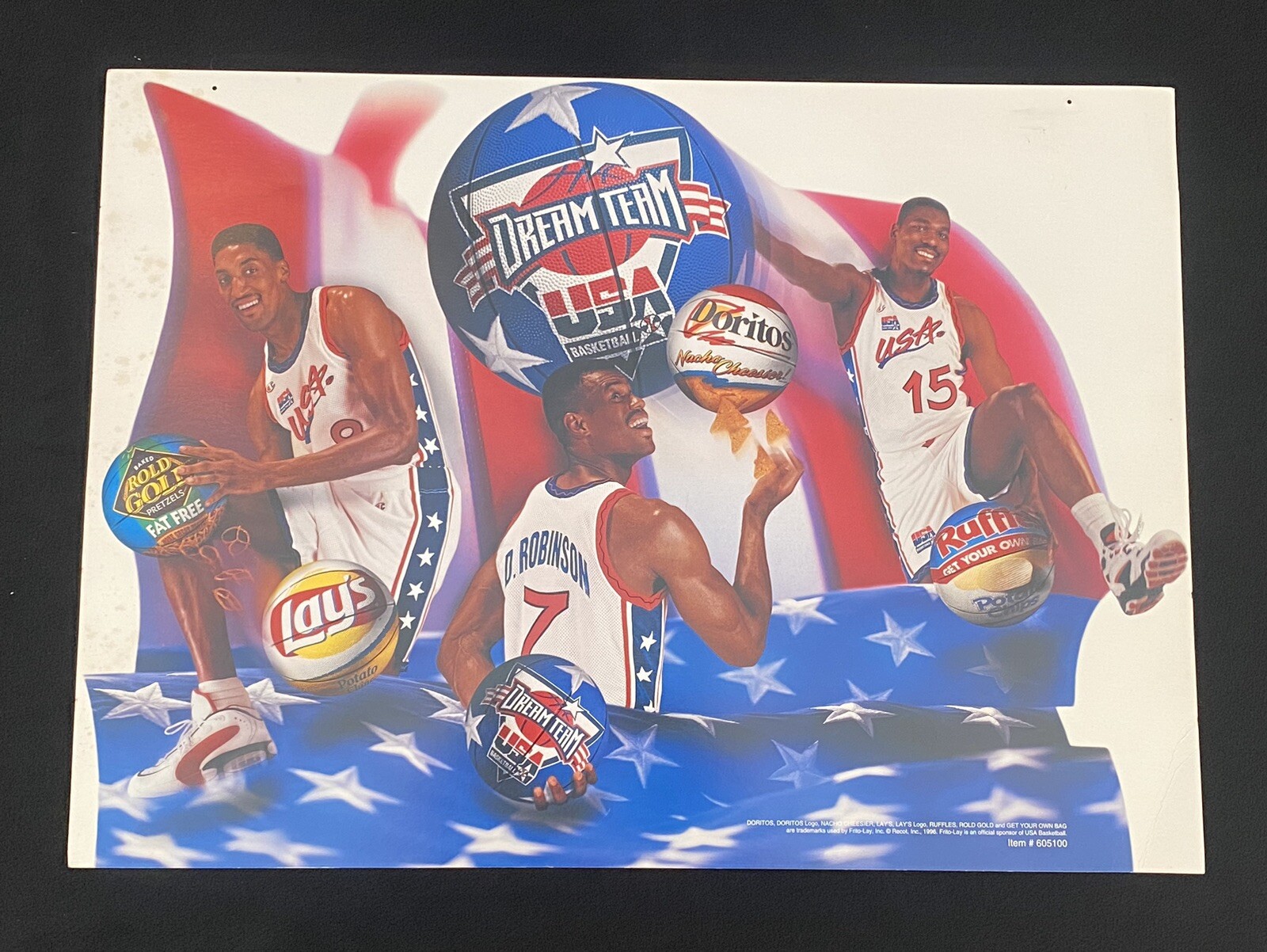 1996 USA Olympic Basketball Frito Lay Advertising Pippen Olajuwon David Robinson