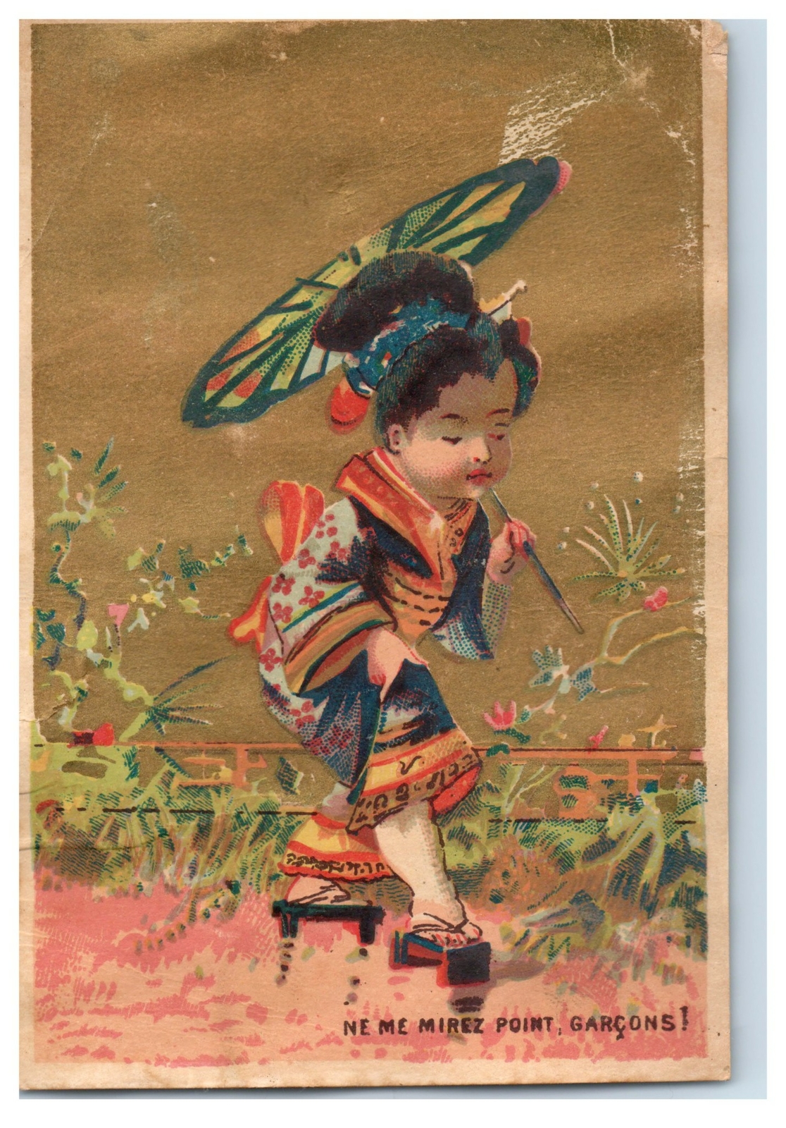 1880’s Lovely Kids Dressed As Geisha Girls Lot Of 7 Victorian Trade Card P130