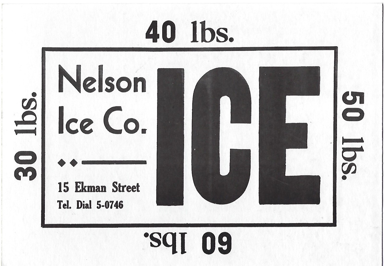 1940’s/50’s Nelson Ice Window Sign Fuel Oil Worcester, Massachusetts