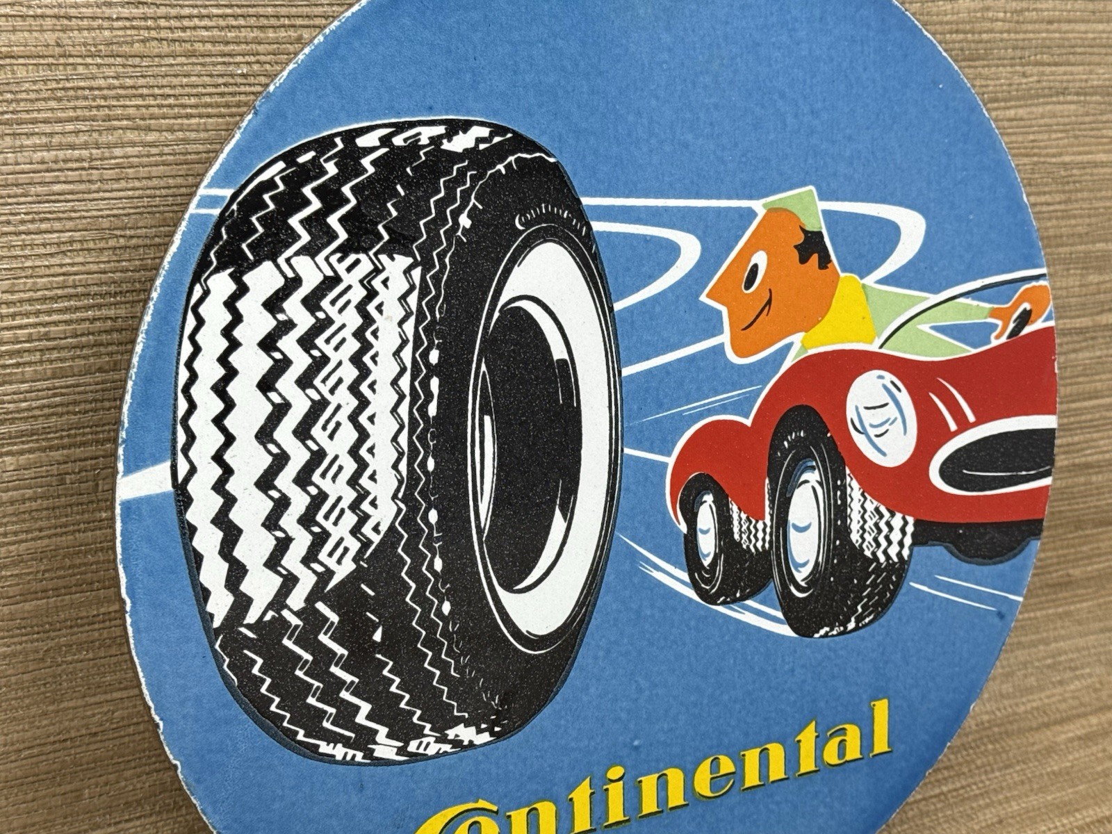 VINTAGE CONTINENTAL TIRES PORCELAIN SIGN GASOLINE SERVICE STATION PUMP PLATE