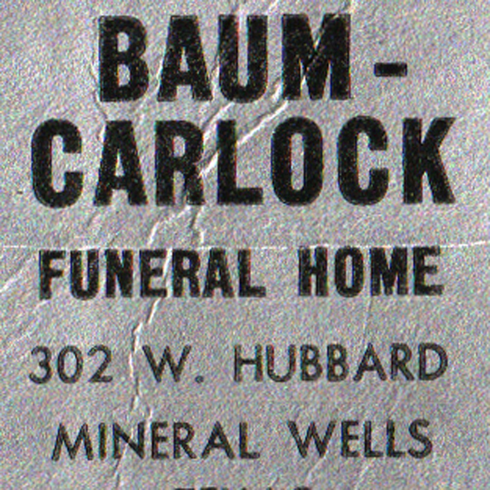 1930s Baum Carlock Funeral Home 302 West Hubbard Street Mineral Wells Texas