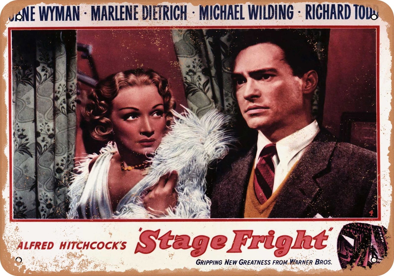 Metal Sign – Stage Fright (1950) 3 – Vintage Look