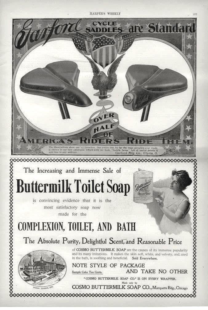 Garford Cycle Saddles – Buttermilk Toilet Soap – 1897