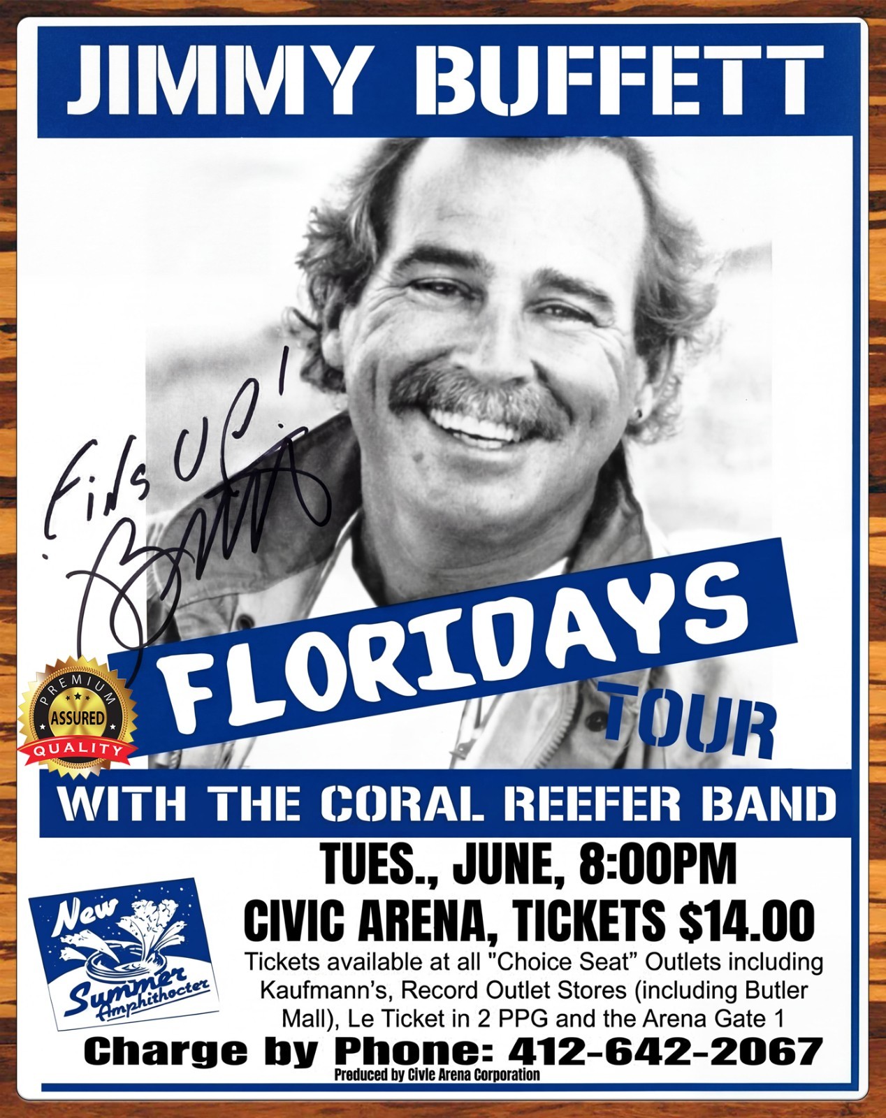 Jimmy Buffett – Floridays Tour – Autograph Reprint – Metal Sign 11 x 14