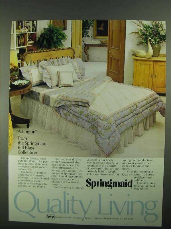 1981 Springmaid Arlington Linen Ad – Bill Blass