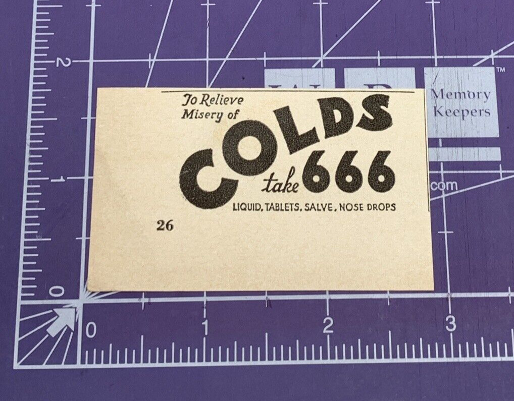 TO RELIEVE MISERY OF COLDS TAKE 666 LIQUID TABLETS SALVE 1942 PRINT AD