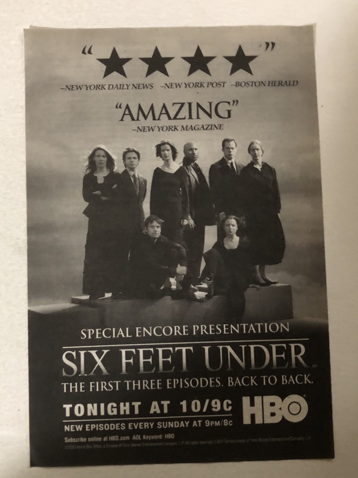 Six Feet Under HBO Movie Print Ad Michael C Hall Peter Krause Lauren TPA11