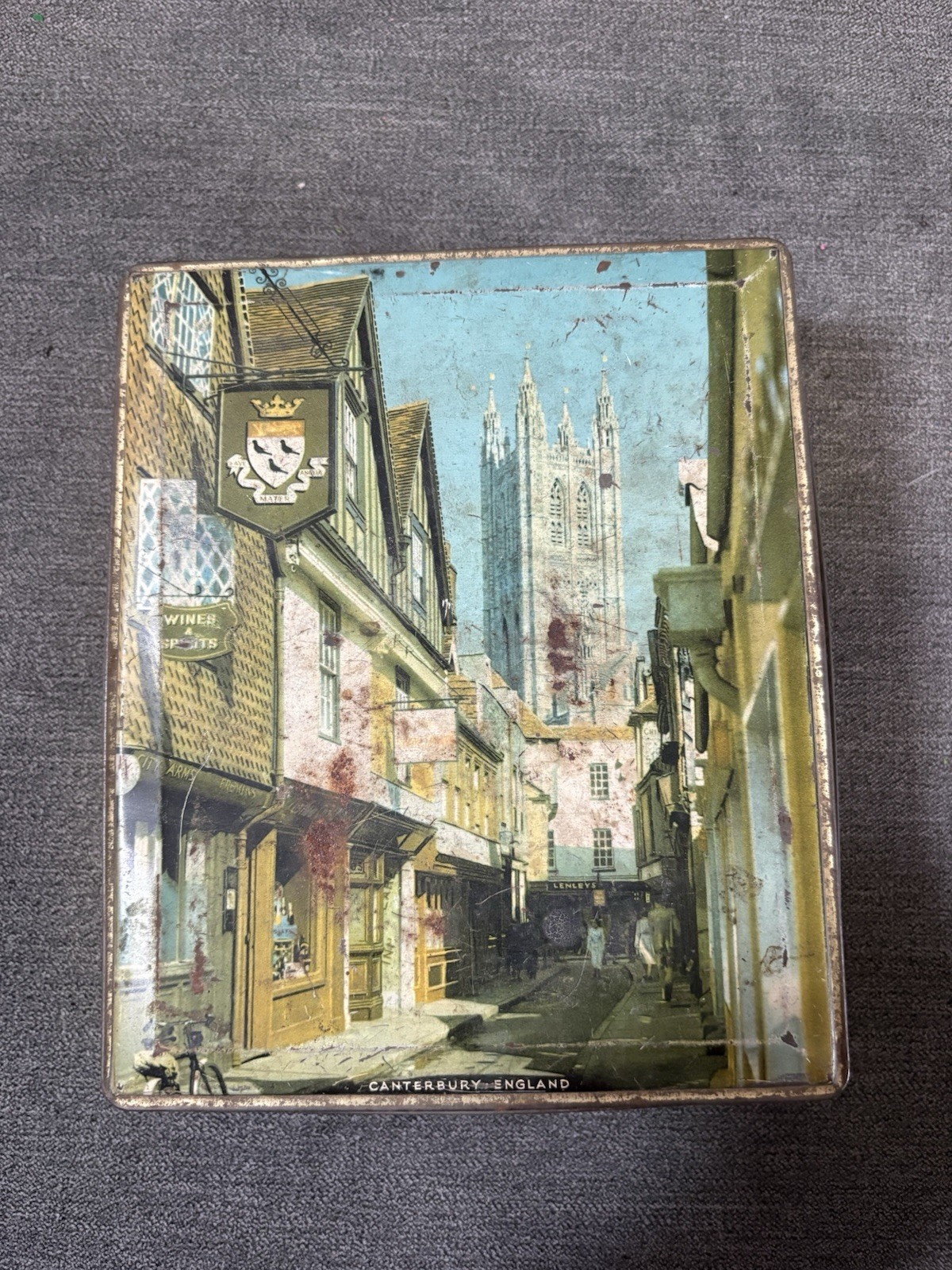 Vintage Sharps Kreem Toffee Candy Tin Canterbury England Rusty Crusty