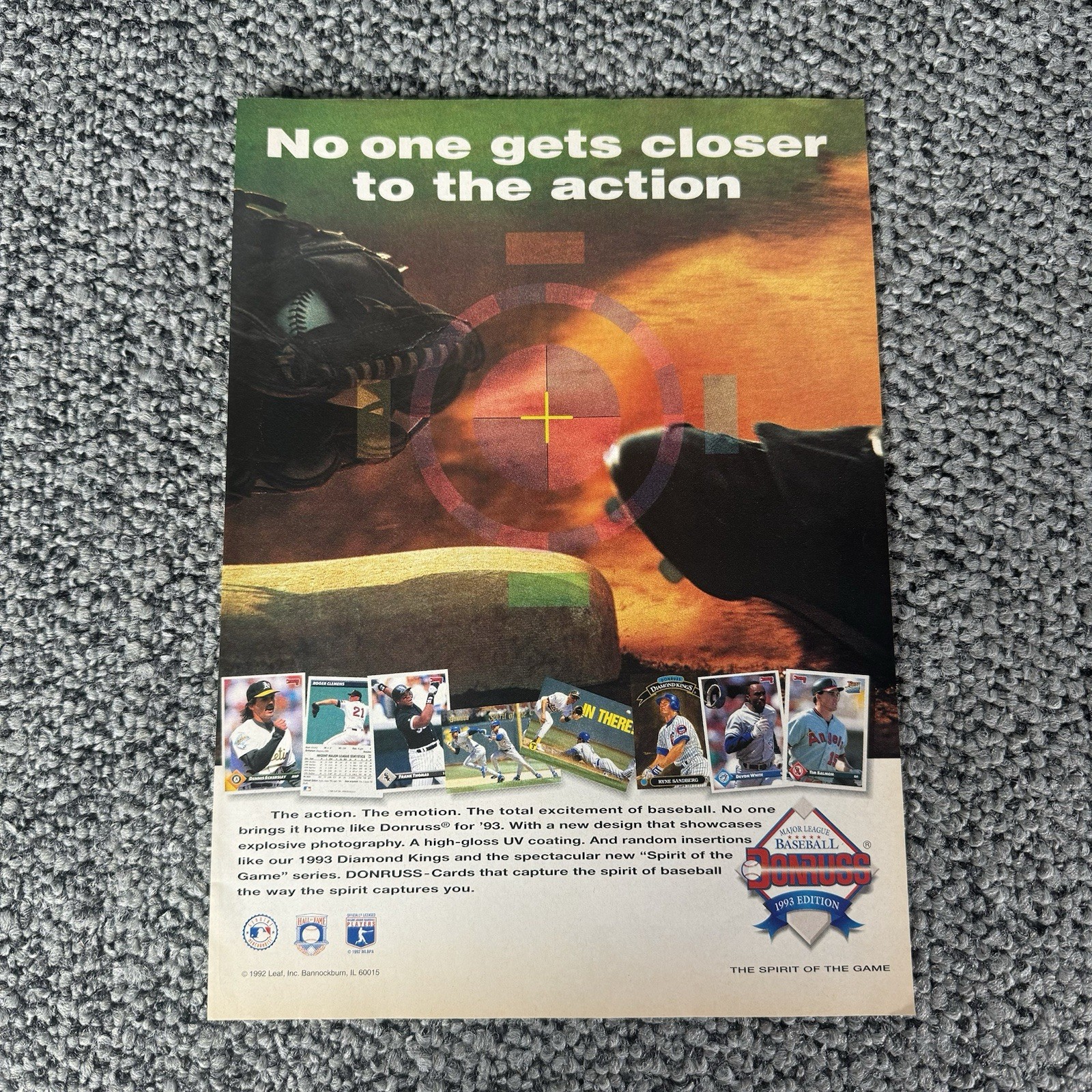 Vintage 1993 Donruss Baseball Print Ad – Thomas Clemens Sandberg Eckersley
