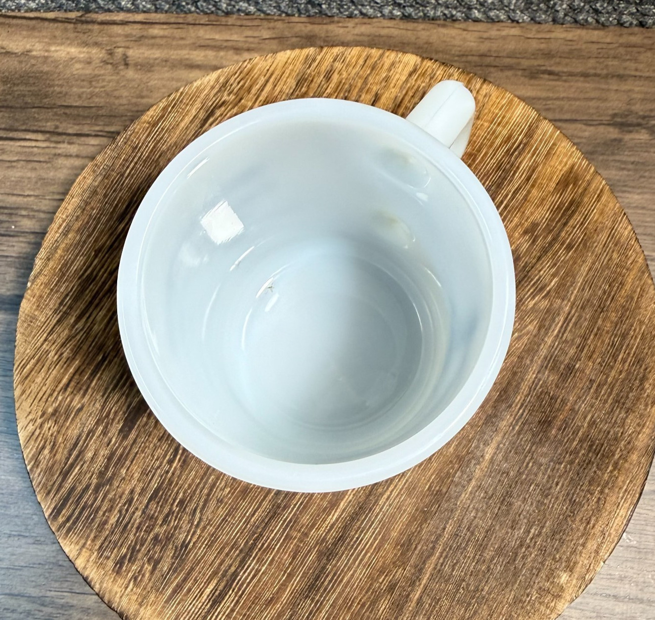 Vintage Galaxy White Milk Glass Coffee Mug Cup Advertising Birmingham Fastener