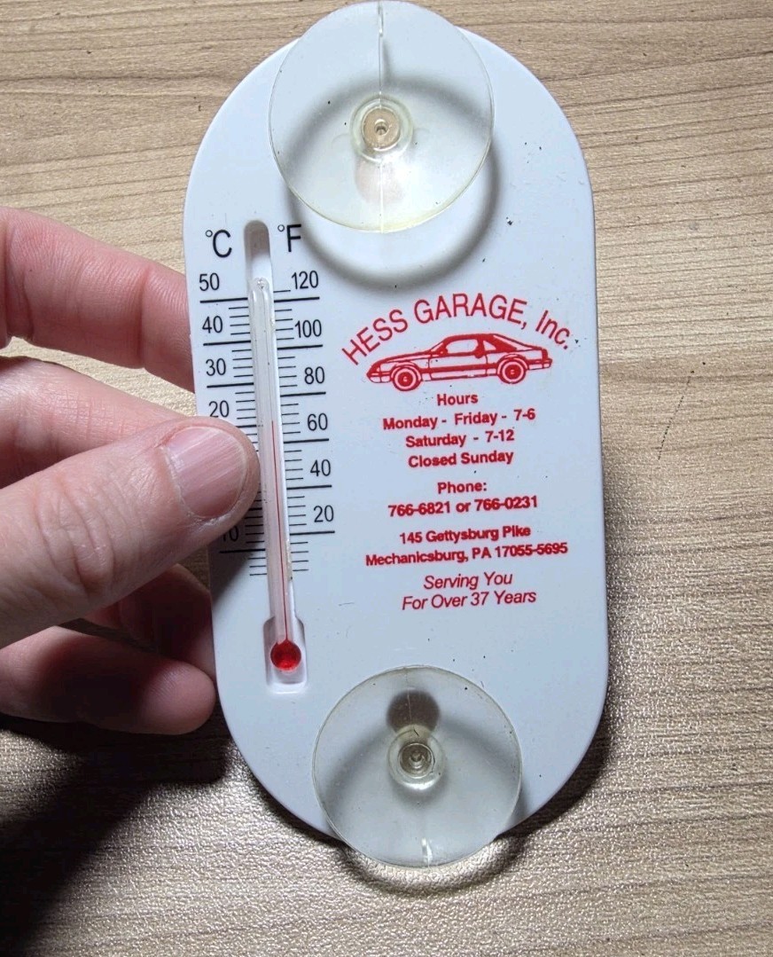 Vtg Hess Garage Inc Car Mechanicsburg PA Plastic Advertising