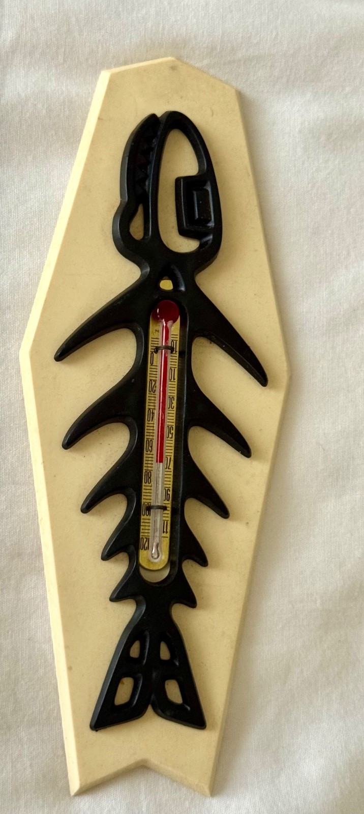 Vintage St Labre Indian School Fish Skeleton Wall Thermometer 1960’s Montana