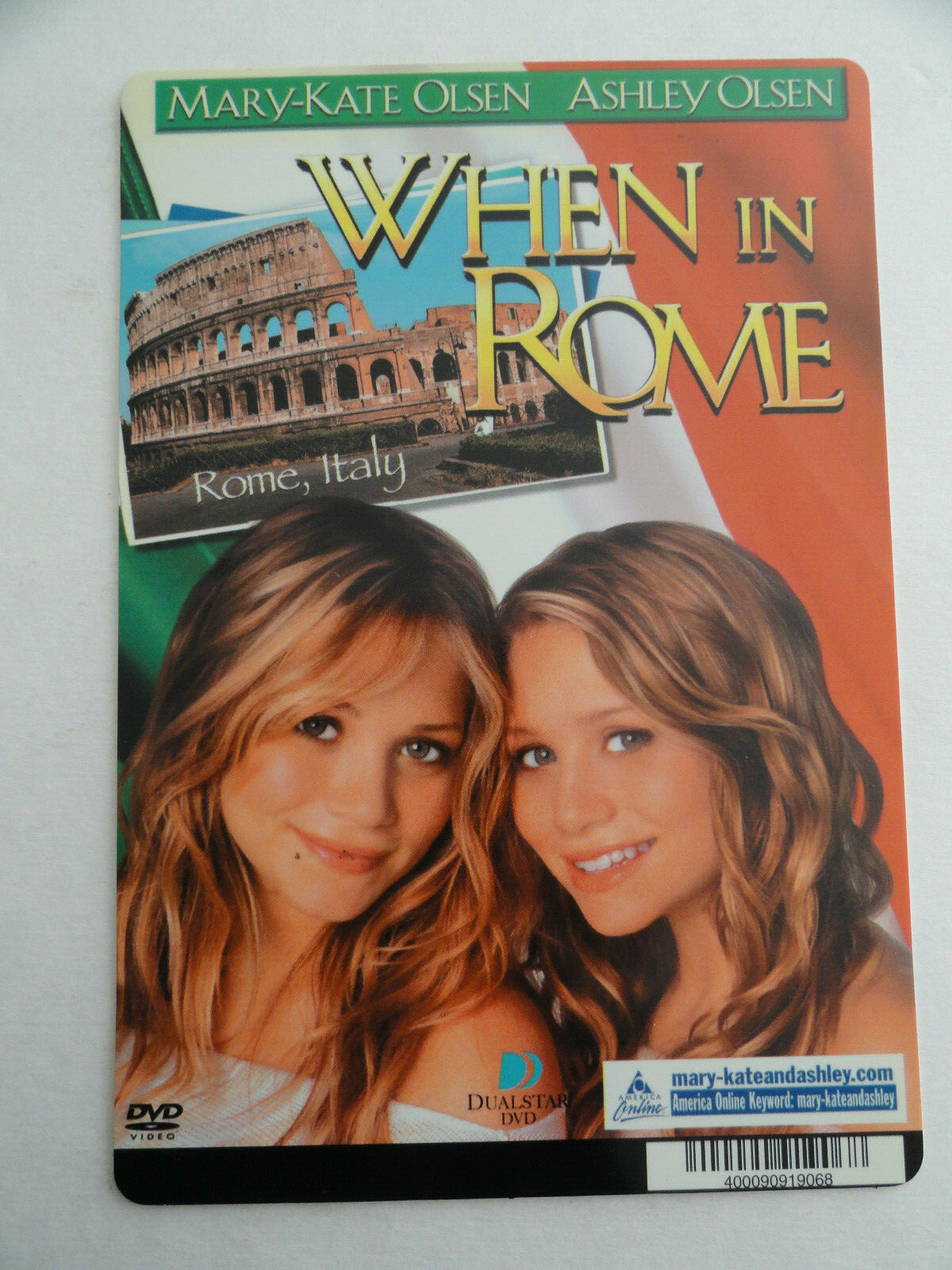WHEN IN ROME – OLSEN TWINS – BLOCKBUSTER VIDEO BACKER CARD 5″X8″