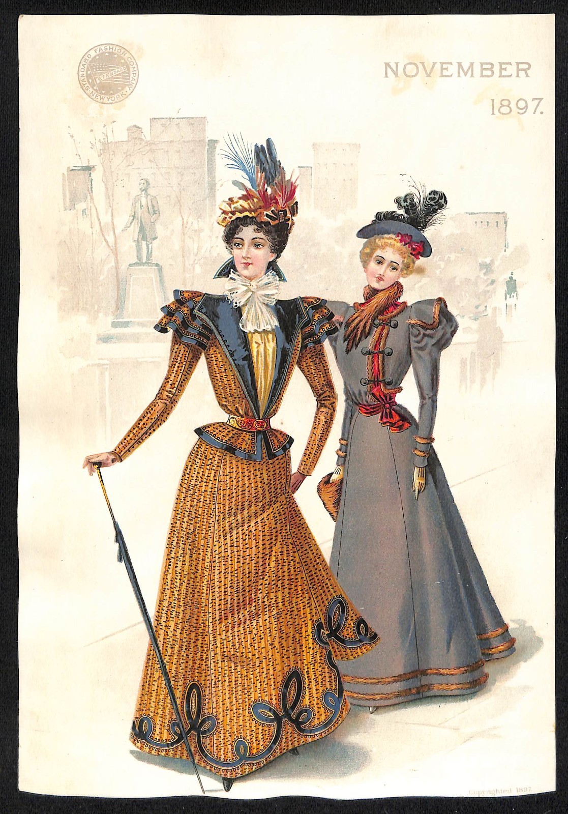 Standard Fashion Company NY “Nov. 1897″ Large Victorian Trade Card – 8″ x 11.5”
