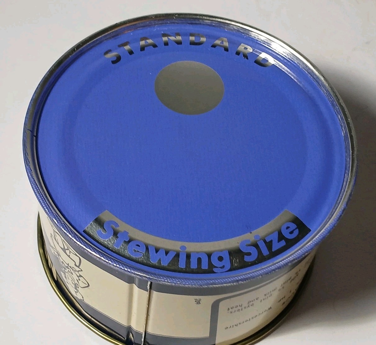 New 1960s Vintage Oyster Can Graphic Tin Can Lid Chef Graphic Bon Secour Alabama