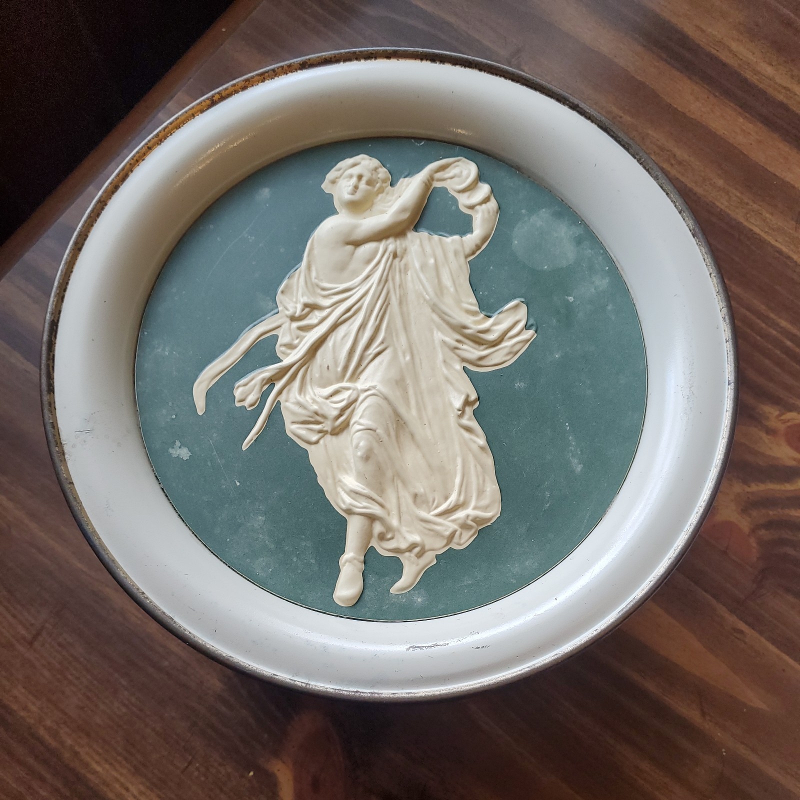 Vintage Decorative Wedgwood Reproduction The Spirit of the Dance Green Tin