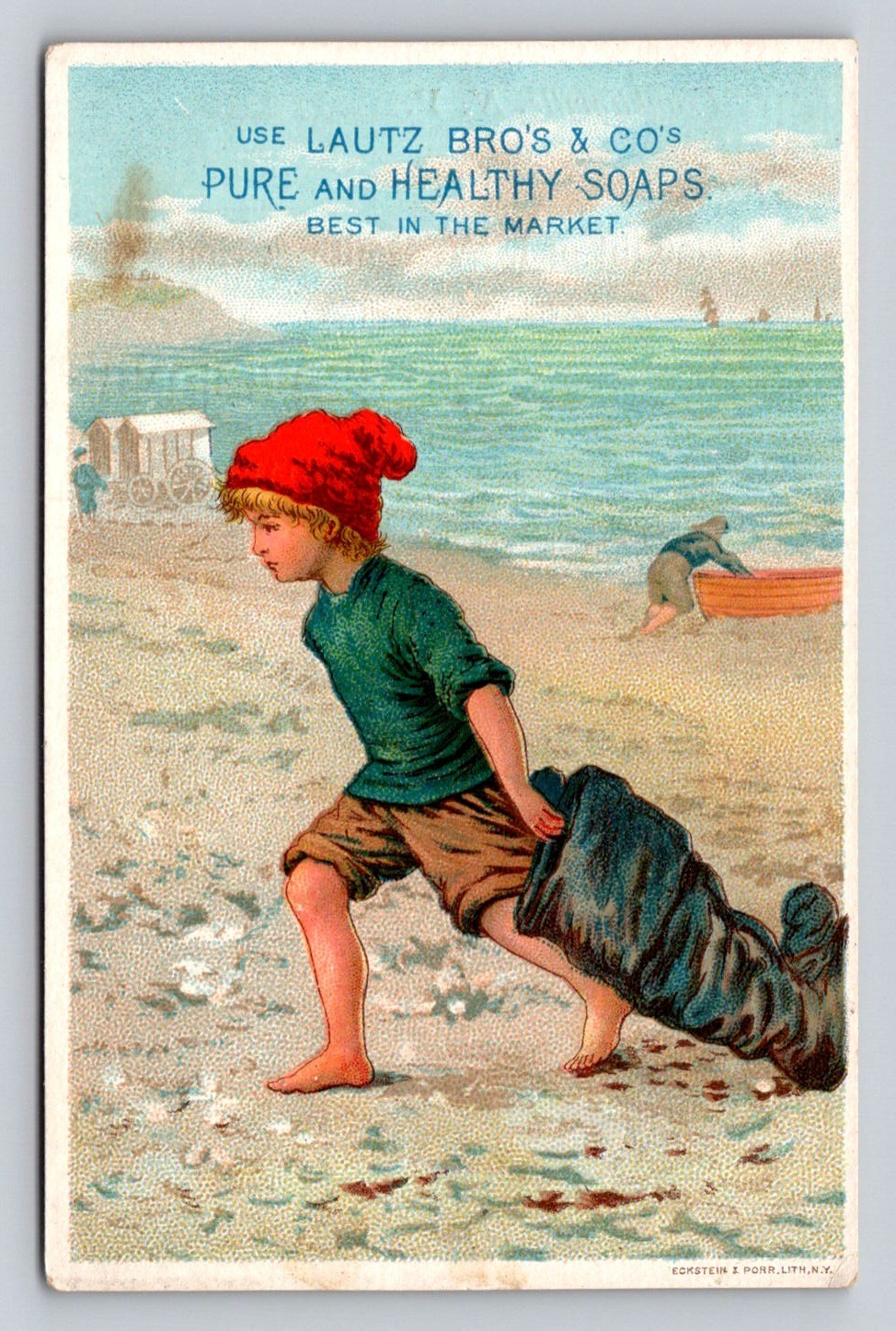 Beach Boat Lautz Bros Pure Healthy Soaps I W Smith Trade Card P913