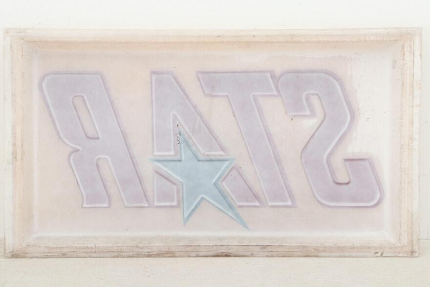 XL Vintage Pressed Plastic / Fiberglass STAR Sign Face 74″ x 42″