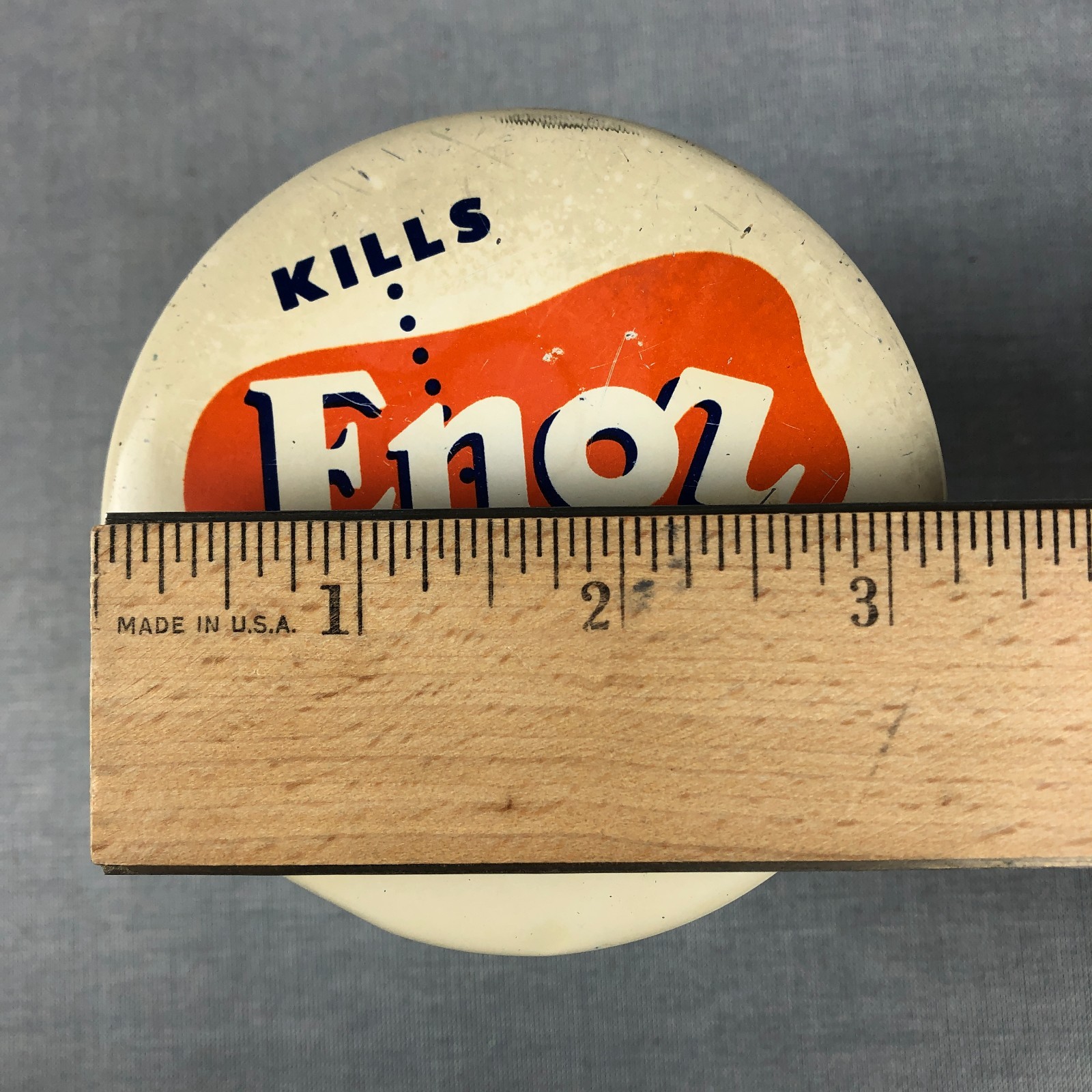 Vintage 1950s ENOZ Para Pack Moth Killer Tin Advertising Can Empty Perforated
