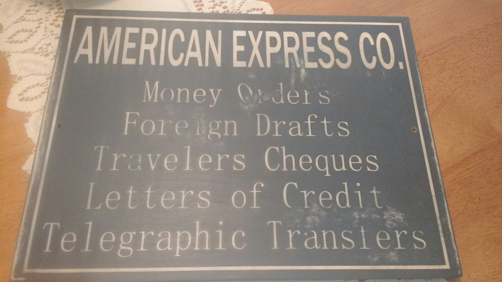  AMERICAN EXPRESS CO. WOODEN SIGN