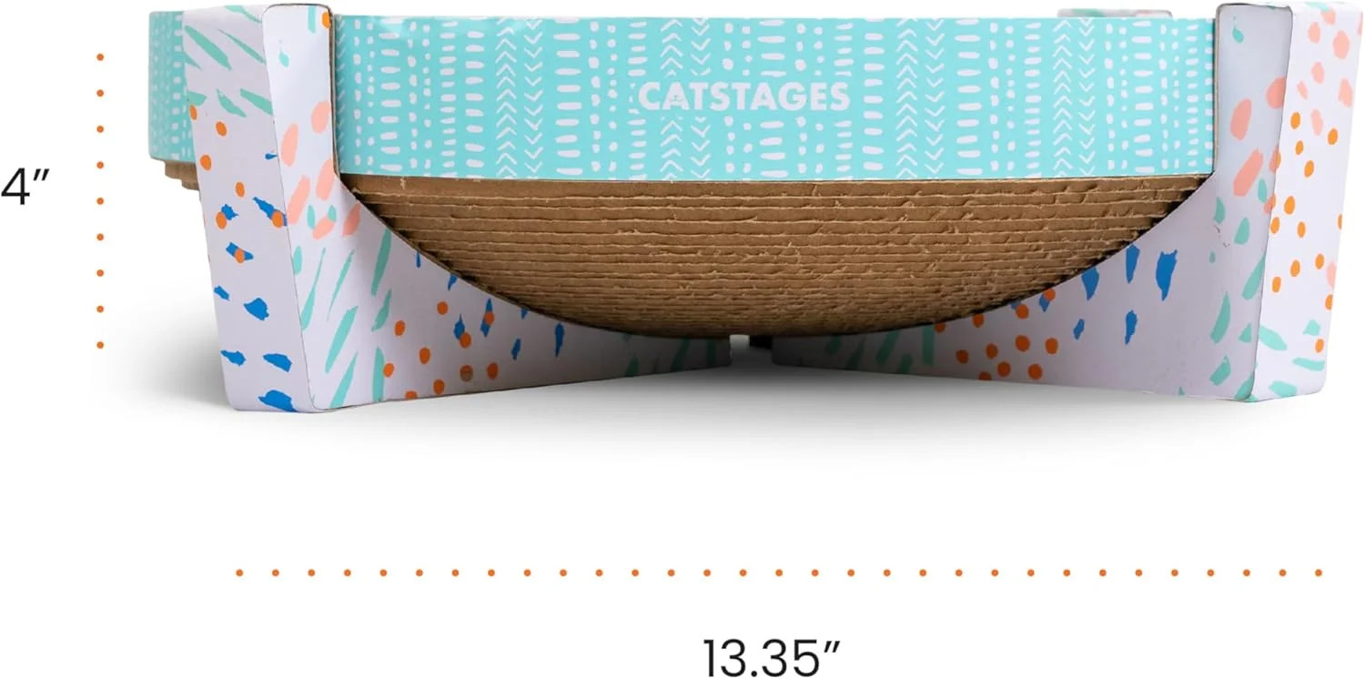 Catstages Scratch, Snuggle & Rest – 2‑in‑1 Indoor Cat Scratcher & Elevated Cat L