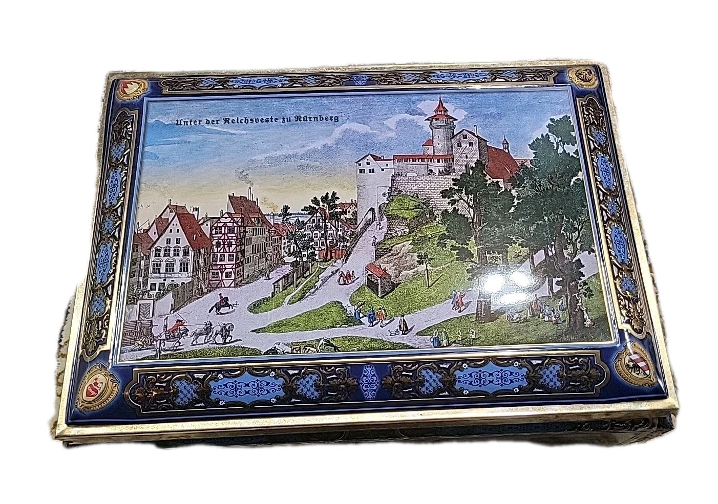 E Otto Schmidt Nurnberg Tin Box Martin Behaim Lebkuchenfabrik 16x12x7 (#2)