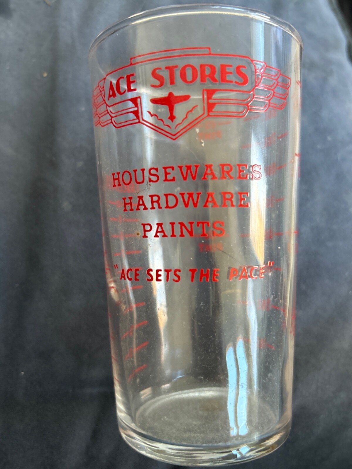 Ace Stores Housewares Hardware Paints Advertising Libbey Measuring Glass