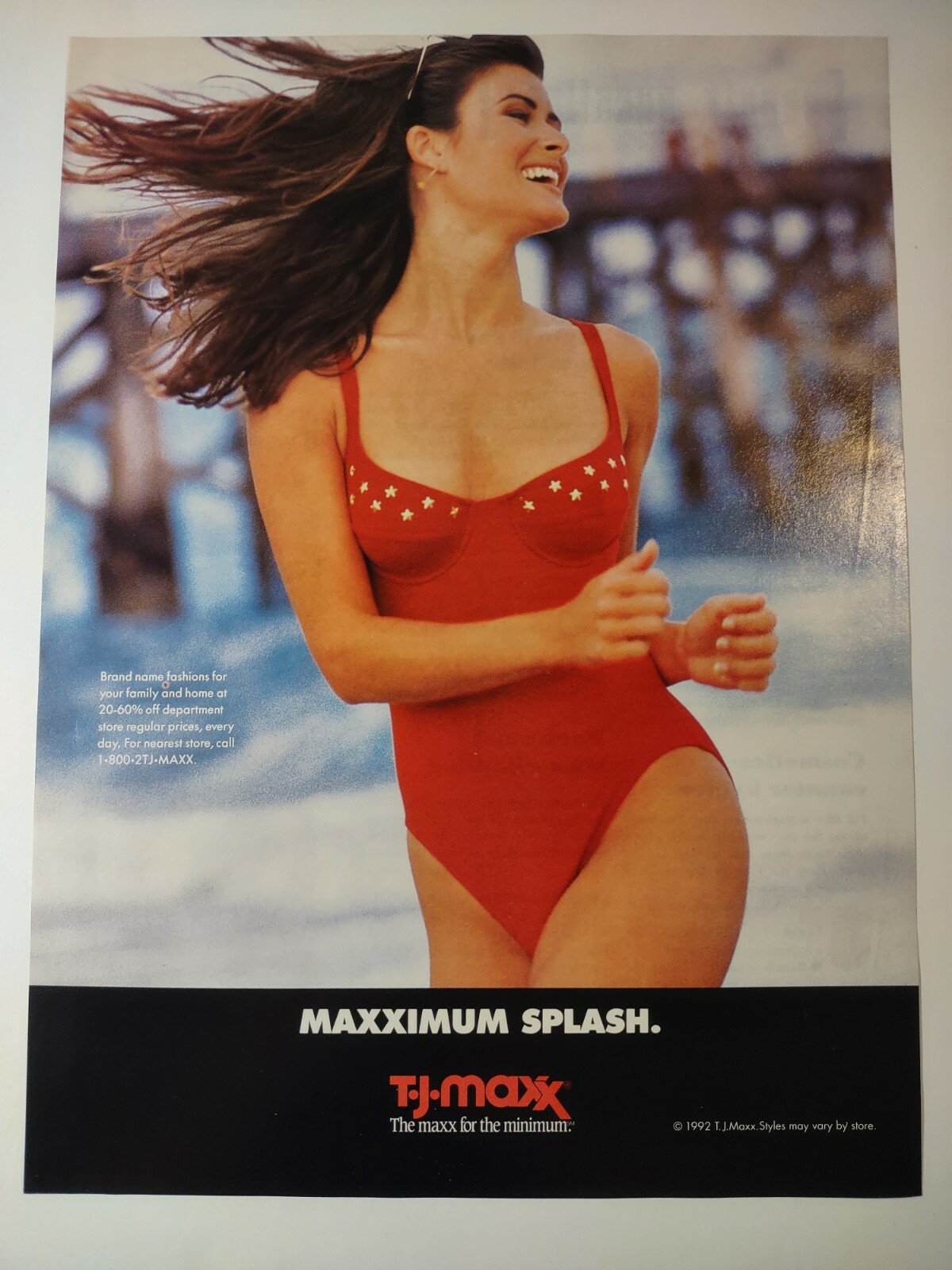 Vintage 1990s Print Ad TJ Maxximum Splash Brand Name Fashions