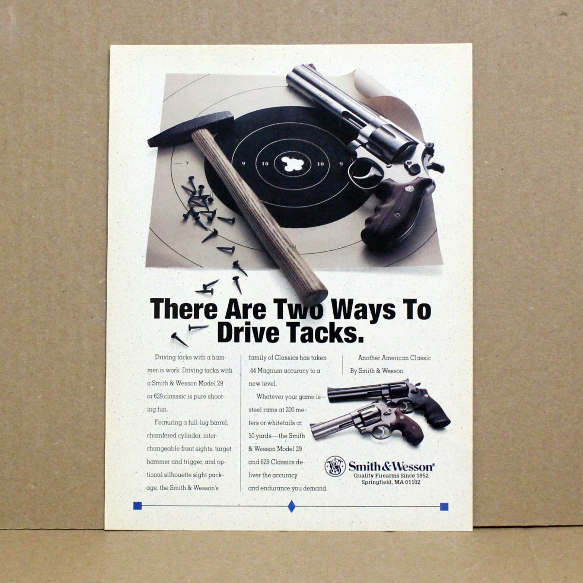 Smith & Wesson 1993 44 Magnum Model 29 & 629 Vintage Magazine Print Ad 0287