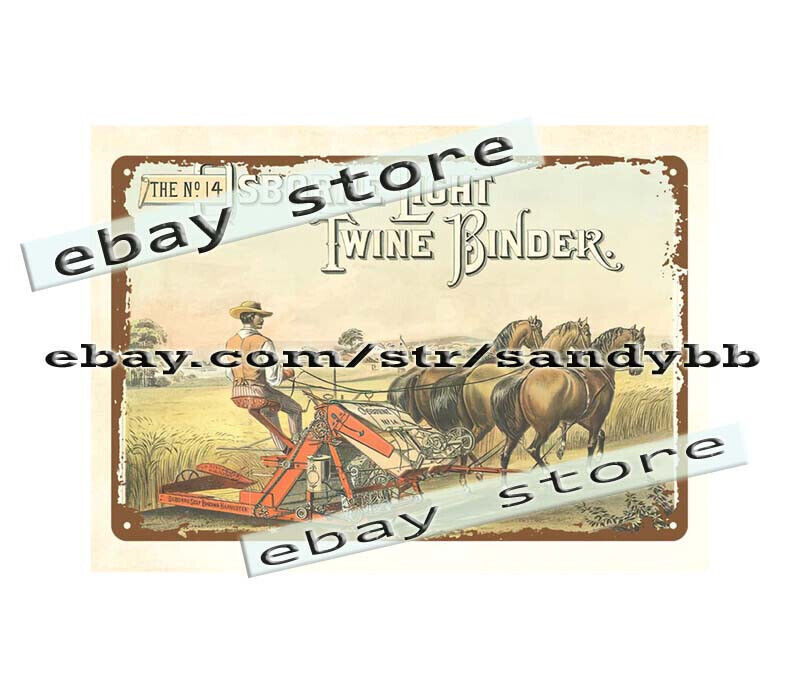 1880s Osborne agricultural binder horse farmer metal tin sign wall painting