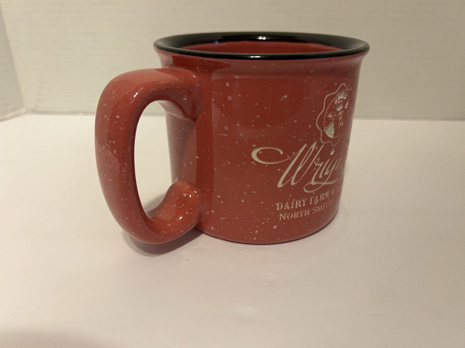 Wright’s Dairy Farm & Bakery, N. Smithfield, RI Pink/Rose Speckled Stoneware Mug