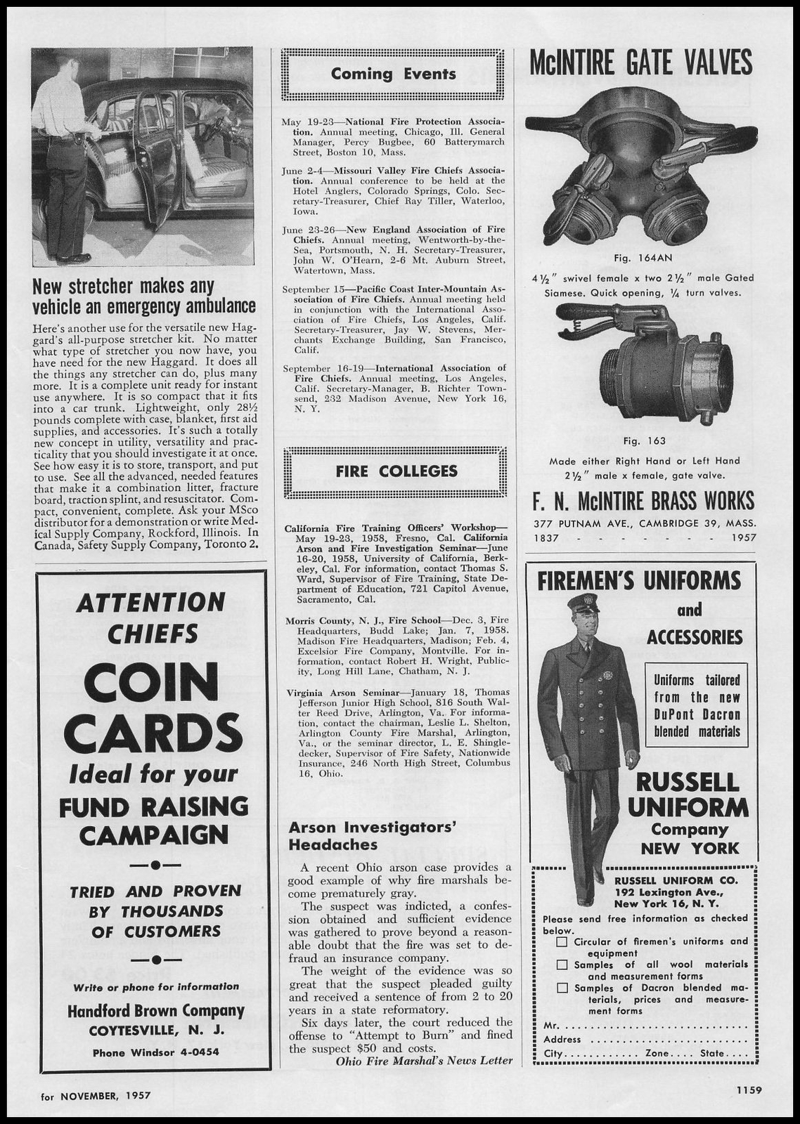 1957 Medical Supply Rockford Illinois Photo Ambulance Stretcher Article Print Ad