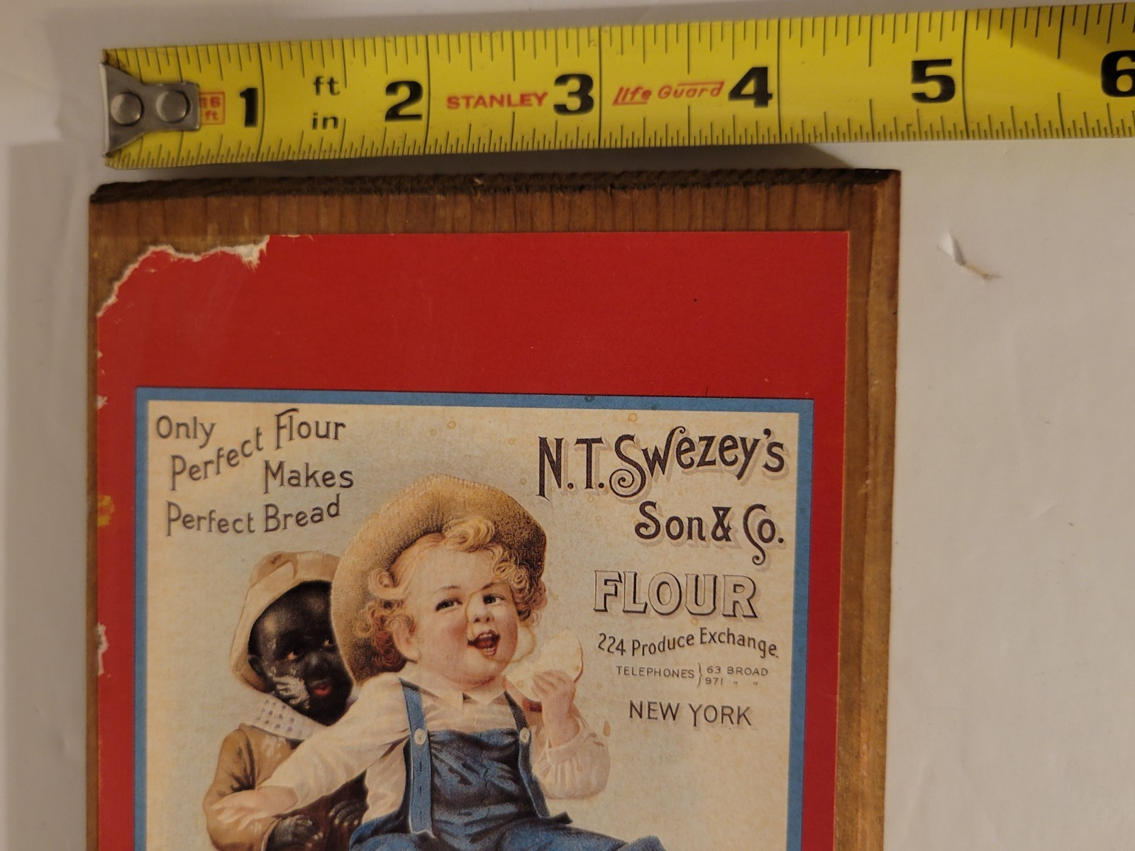 N.T. Swezey’s & Son Flour 18″ Metal 1901 Calendar Advertising Thermometer